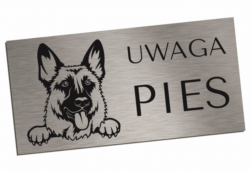 Tabliczka UWAGA PIES Owczarek niemiecki
