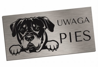 Tabliczka UWAGA PIES Rottweiler