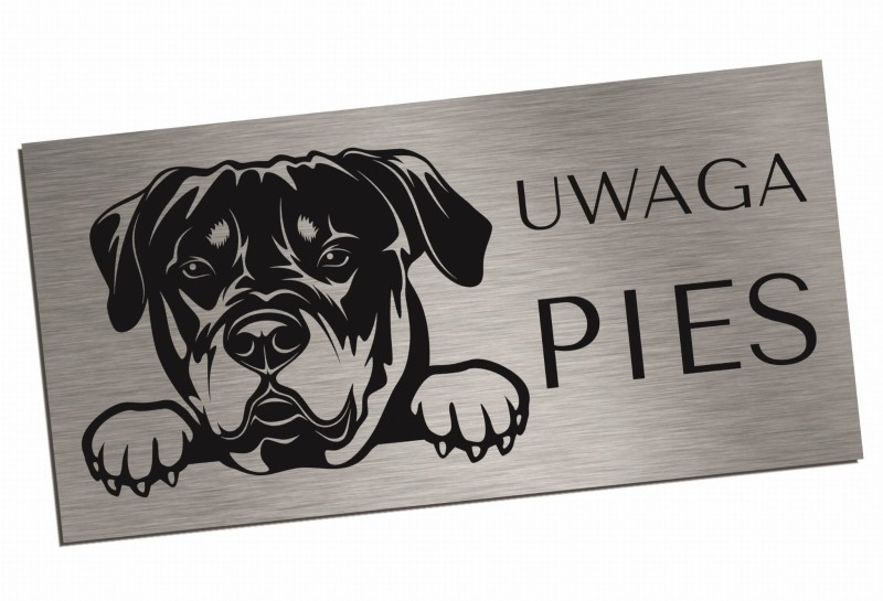 Tabliczka UWAGA PIES Rottweiler