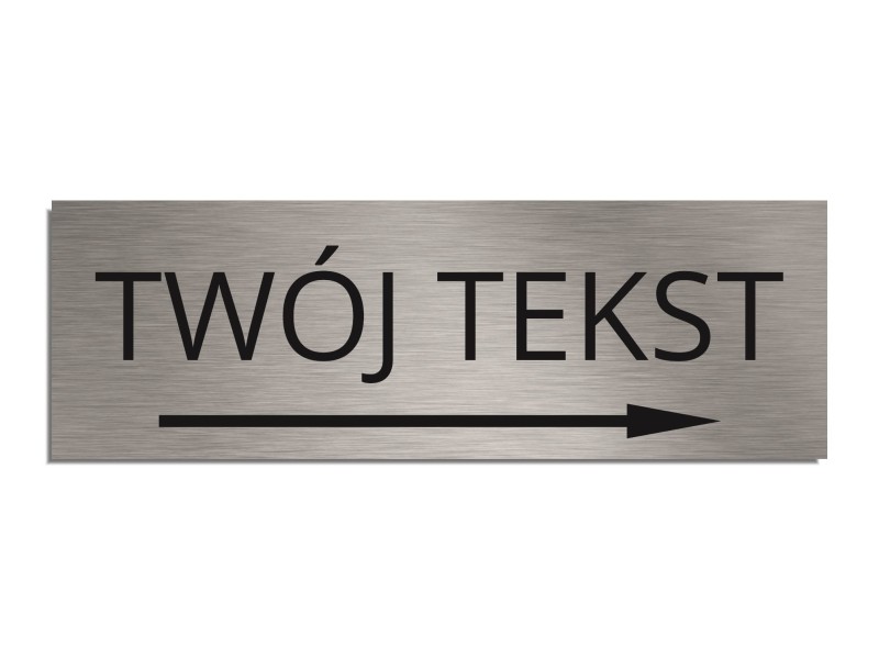 Tabliczka strzałka kierunkowa z dowolnym tekstem